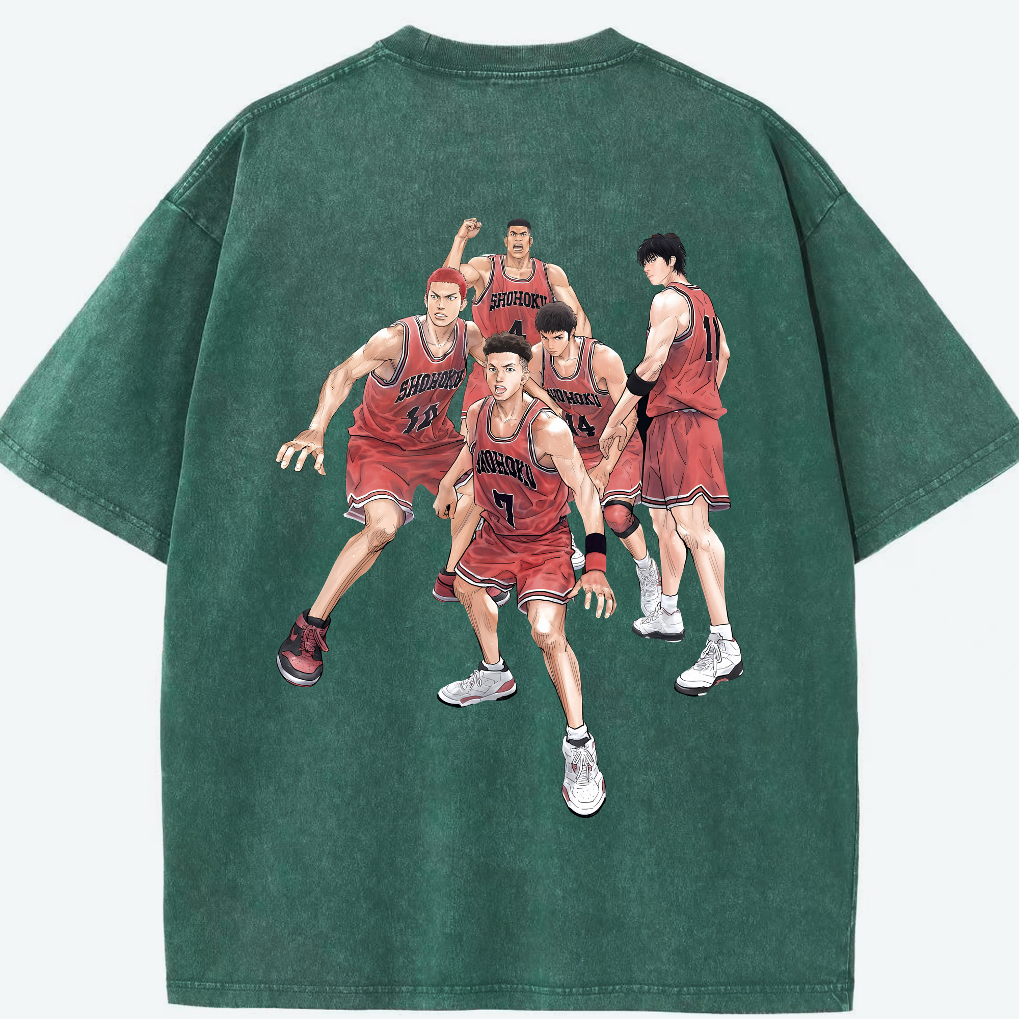 （画像用） SLAM DUNK／スラムダンク 綿100% ヴィンテージ風 半袖Tシャツ（背面プリント）